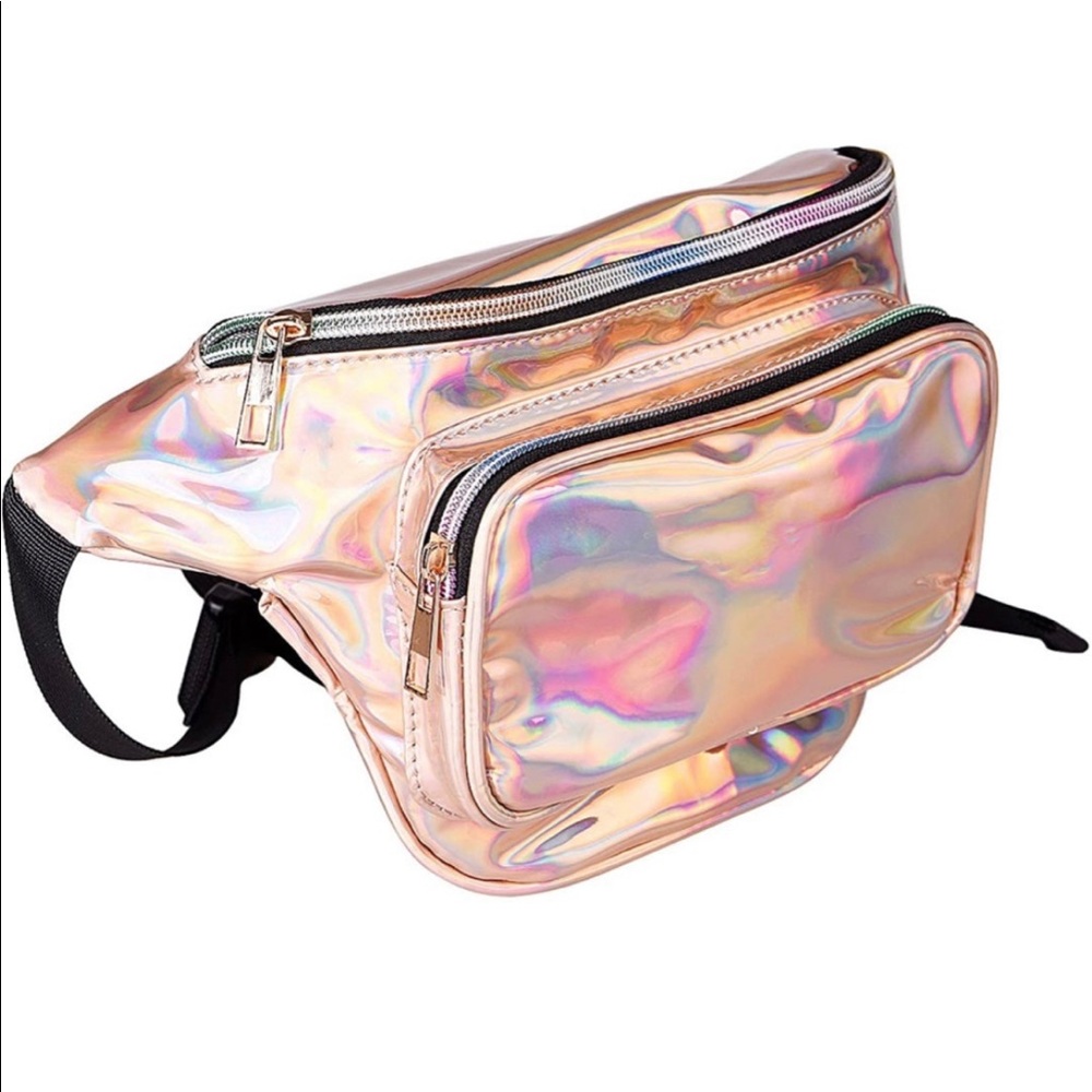 Pink Rose Gold Holographic Fanny Pack